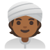 👳🏾 person wearing turban: medium-dark skin tone display on Google